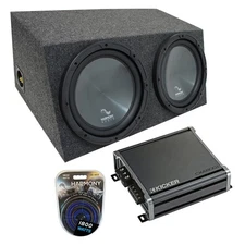 Universal Car Stereo Hatchback Sealed Dual 10" Harmony R104 Sub Box & CXA800.1