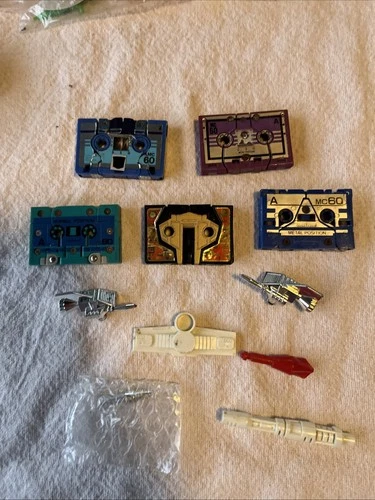 Lot of 5 Vintage 80's G1 TAKARA Japan Micro Tape Cassette Transformers & Weapons