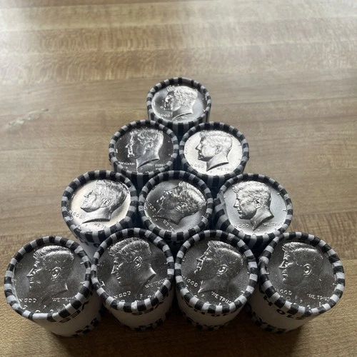 2024 P Kennedy Half Dollars, Bank Wrapped 10 Rolls. Brilliant Uncirculated!