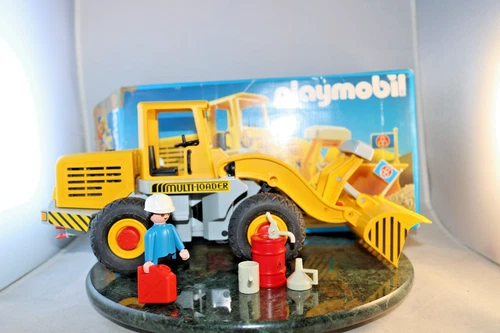 VINTAGE Playmobil 3458 Excavator Payloader COMPLETE w/ BOX 1988 West Germany Set