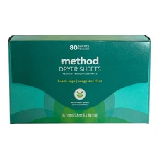 Method Dryer Sheets Beach Sage 80 Sheets New Open Box