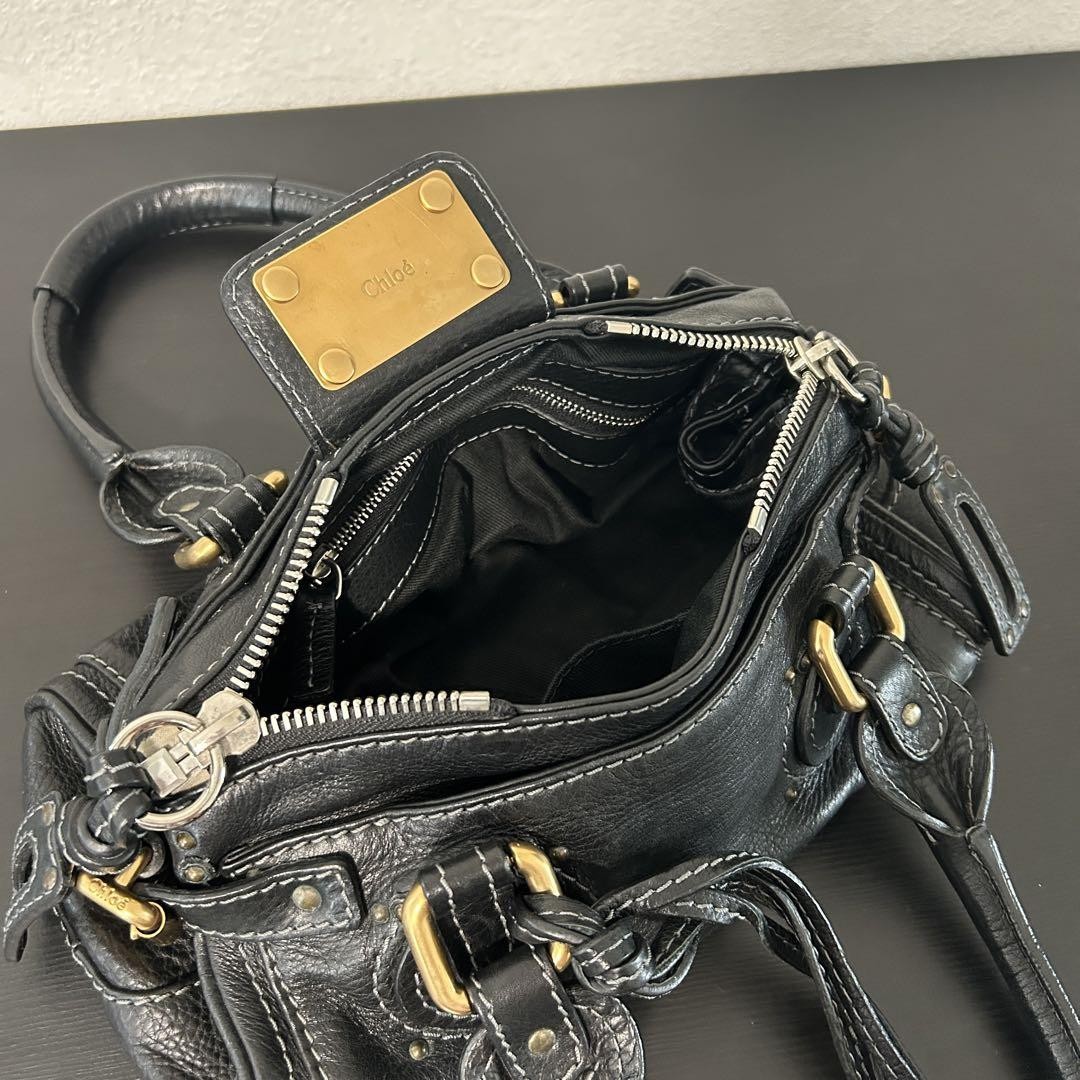 Chloe Mini Paddington Handbag Leather Black Padlock Used 101524 | eBay