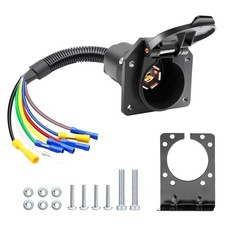 7 Way RV Trailer Light Connector Receptacle Harness Adapter 7 Pin Trailer Plug