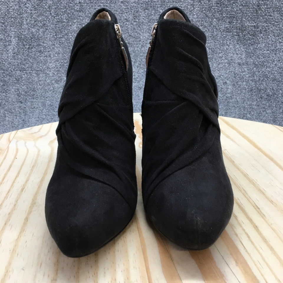 Guess Boots 女式 8.5 M Lainey 侧拉链细高跟鞋低踝靴黑色面料 — 第 4/4 张图片