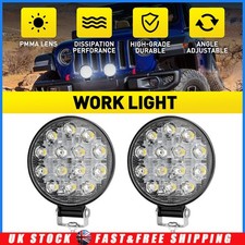 Offroad 12V 24V Round 4" LED Work Light Bar Flood Spot Lights Driving Fog Lamp