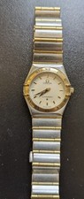 Omega Constellation Edelstahl Silber Gold Quarz Damenuhr