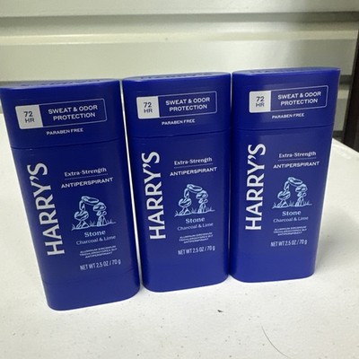Harry's Extra-Strength Antiperspirant Deodorant, Sweat , Stone, 2.5 oz 3 pack