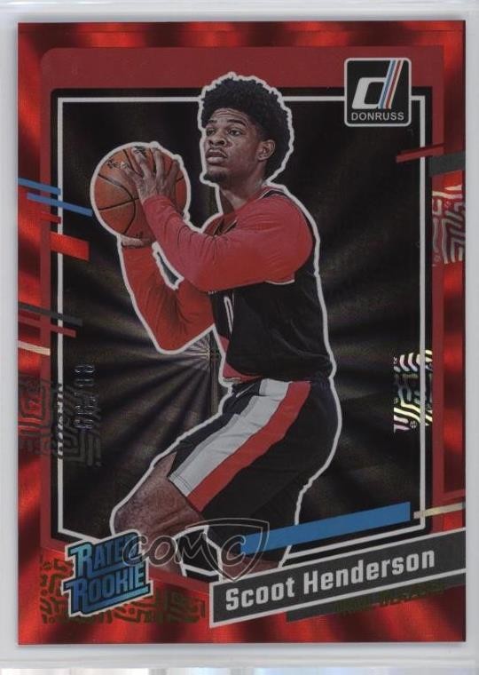 2023 Panini Donruss Rated Holo Red Laser /99 Scoot Henderson #250 Rookie RC 10yl