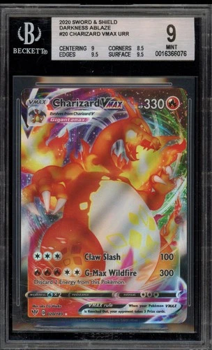 Pokemon Charizard VMAX Darkness Ablaze Full Art #20 BGS 9 Mint