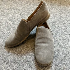 Franco Sarto Suede Loafers Sz 8.5 Grey Slip On Leather
