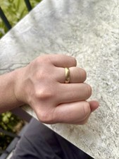 Heavy 18ct Yellow Gold Court Wedding Band Ring Size S 6.3g 5mm Width