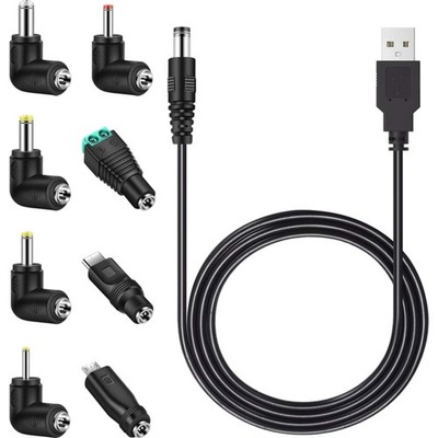 USB zu DC Kabel 5V Netzkabel 8 Stecker Micro USB Type C LED Netzteil