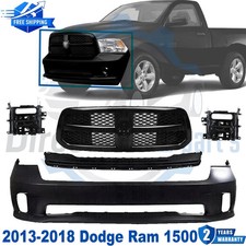 Front Bumper Cover Grille Assembly Kit For 2013-2018 Dodge Ram 1500 Front Bumper Cover Grille Assembly Kit For 2013-2018 Dodge Ram 1500