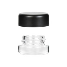 80-Pack 5ml Round Bottom Low Profile Glass Jars with Child-Resistant Black Li...
