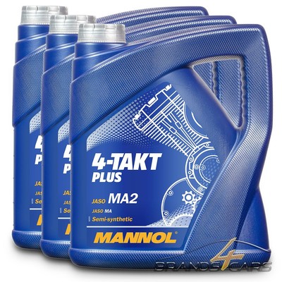 MANNOL 3x 4 L LITER 4-TAKT PLUS MOTORÖL MOTOREN-ÖL MOTOR-ÖL 50549204