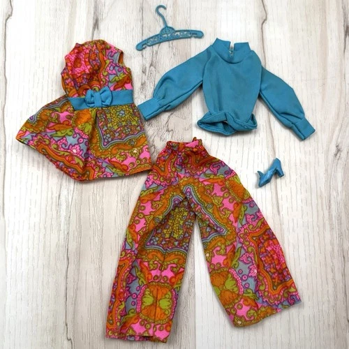 VTG 1970-71 MATTEL Barbie Mood Matchers #1792 Outfit Clothes Mod Era Aqua READ