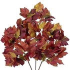 Artificial Maple Leaf Branch Fall Stems – Fake Autumn Leaves Single Orange #01