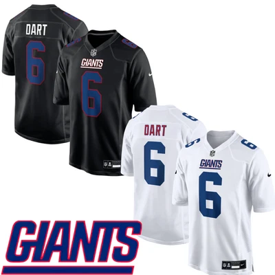 NWT MEN'S Jaxson Dart #6 2025 Black Carbon/Tundra White Stitched Jersey