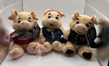 Lot of 3 Harley Davidson Bean Bag Hogs Plush PUNKY - RACER - FAT BOB