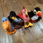 Vintage TY Beanie Babies - Lot of 4, Strut, Scoop, Puffer & Waddle