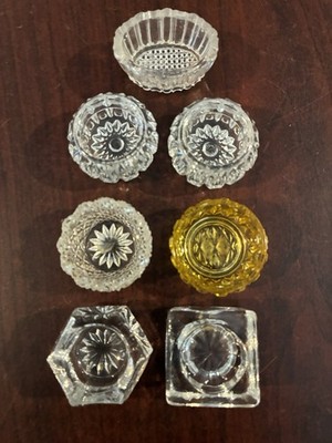 7 Vintage INDIVIDUAL SALT CELLAR Pressed Glass & CUT CRYSTAL.See Photo For Style