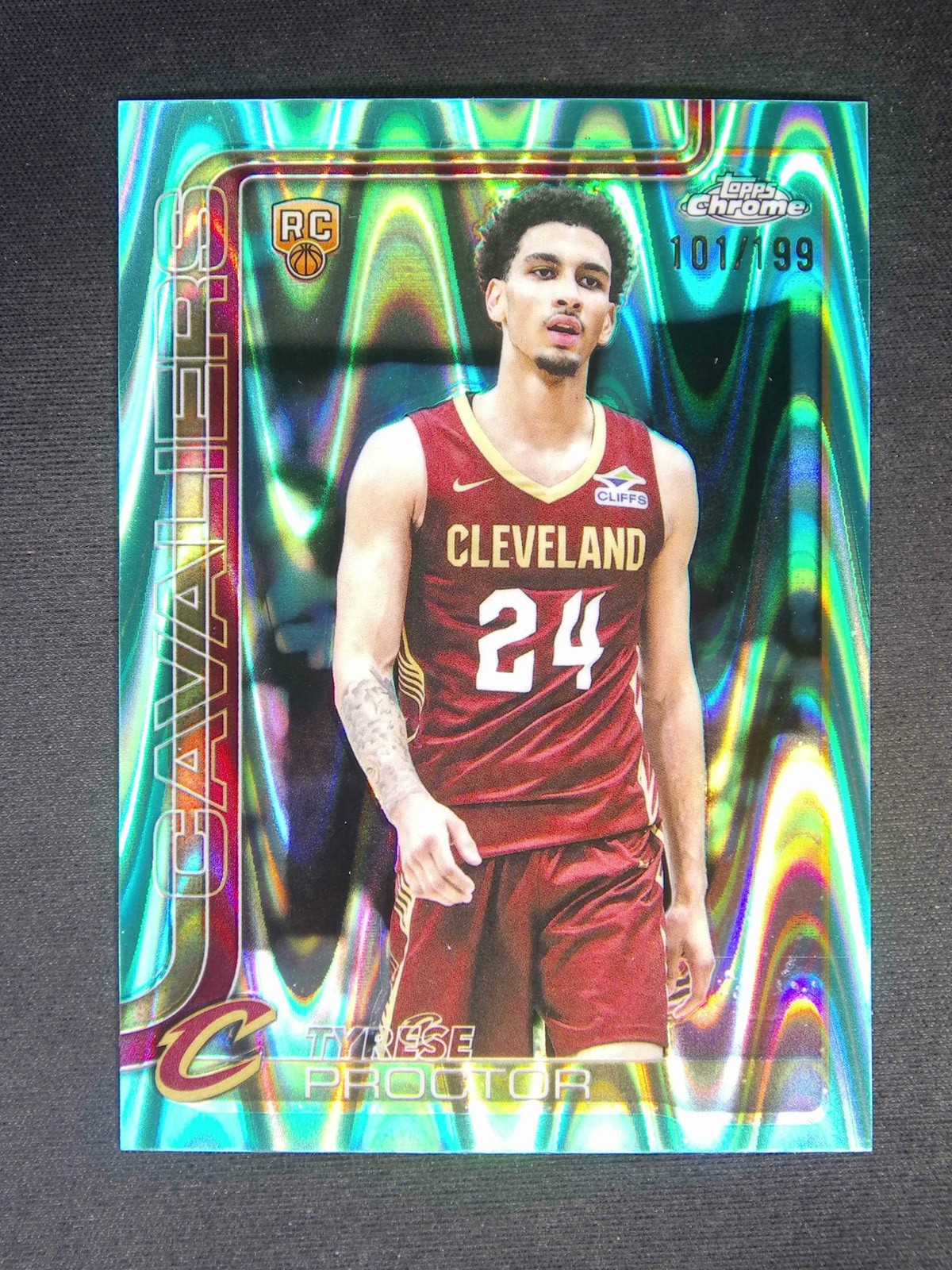 2025-26 Topps Chrome Tyrese Proctor #300 RC Rookie Aqua RayWave Refractor /199