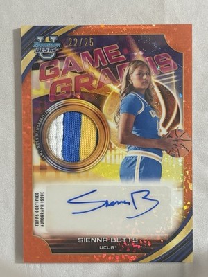 SIENNA BETTS 2025-26 Bowman U Best Game Graphs Patch Auto Orange /25 Game Worn