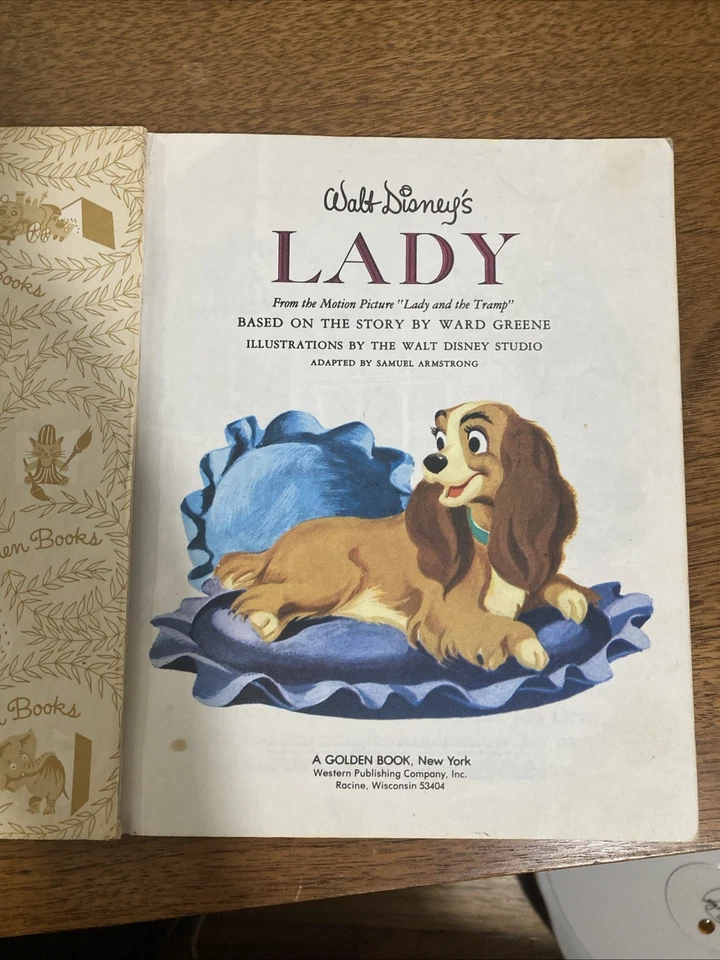 Walt Disney’s Lady A Little Golden Book Vintage Children’s 1954 Foto 2 de 4