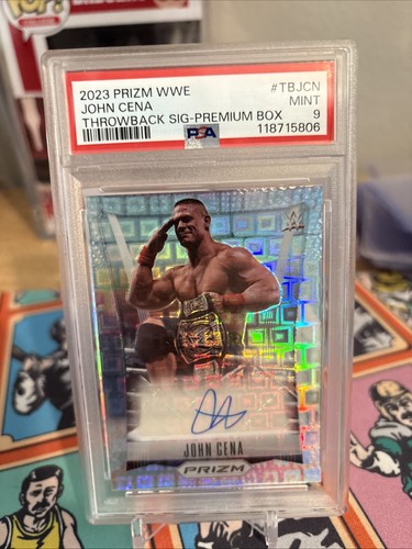 2023 Prizm WWE John Cena Throwback Signatures   /20 PSA 9