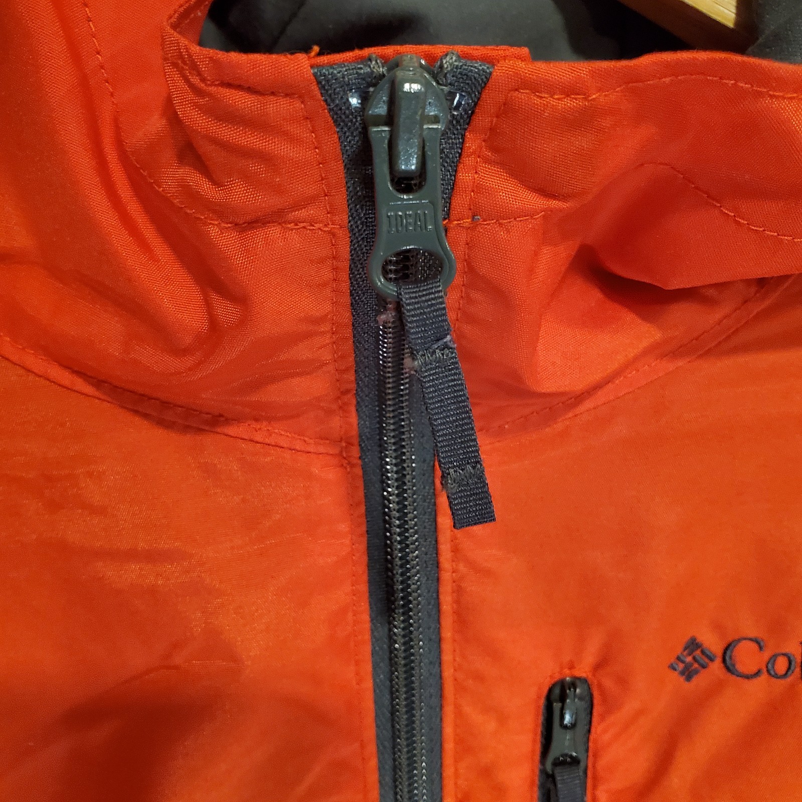 Columbia Jacket Size Large Gray Orange Lined Windbreaker Full Zipper image 2