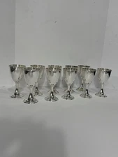 Gorham MCM Silver Soldered Goblet Medici Pattern Y334 Hotel Chalice Set Of 10