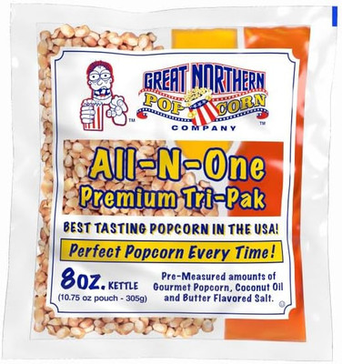 Great Northern Popcorn All-in-One Premium Tri-Pak Popcorn - 12/Case