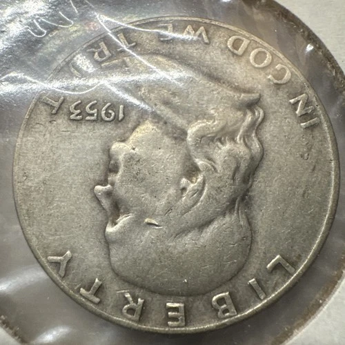 FRANKLIN HALF DOLLAR, 1953-D, 90% SILVER 5