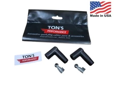 Pair Spark Plug Boots & Terminals 7-8mm wire, Silicone 90 degree Right angle