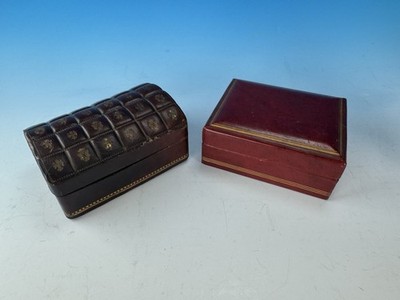 Two Vintage Italian Leather Playing Card Boxes Trinket London Harness & Antinori