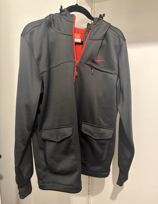 Nike The Athletic Dept Full-Zip Hooded Fleece Jacket Men s M Gray/Red
