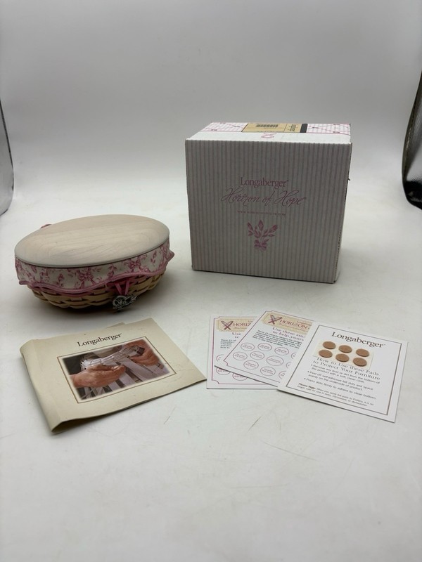 LONGABERGER signed 2003 5 1/2x4 1/2"  Basket  w top signed COA HOPE ACS