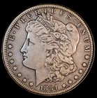 1884 CC Silver Morgan Dollar $1 Coin VERY HIGH VF -  NO RESERVE & FREE SHIPPING