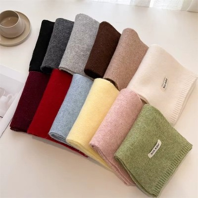 Damen Luxus Strickschal | Weich & Warm | Einfarbiger Winter-Schal im Koreanische