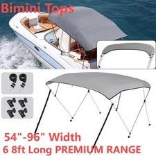 Pontoon Bimini Top 3 Bow / 4 Bow Canopy Boat Cover 6ft/ 8ft Long With Rear Poles