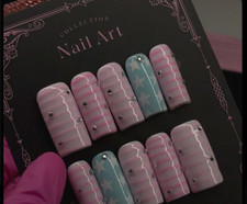 handmade gel press on nails short coffin
