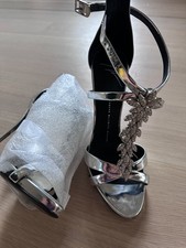 New Size 8 Giuseppe Zanotti Jewel-Embellished Metallic Sandal EU 38.5 / US 8