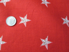 Patriotic Red Fabric with Beige Spaced Stars Fabric New 44" W x 1 yard Long, OOP