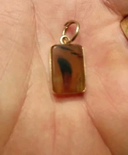 Antique 14k Solid Rose Gold & Porphyry Glass Watch Fob 5.9 Grams 