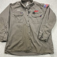Gray Mens LAPCO FR Fire Resistant LSleeve Work Shirt Size XL-Reg Worn  Stained