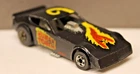 VINTAGE HOT WHEELS HUMAN TORCH FUNNY CAR WITH SHINY BLACK FINISH c