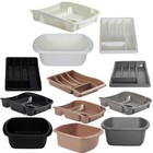 Plastic Dish Drainer Rack Tray Cutlery Plate Cup Holder Sink Washing Up Bowl