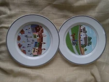 VILLEROY & BOCH 1748 VITRO-PORCELAINE DESIGN NAIF Salad Plates lot of 2. EC