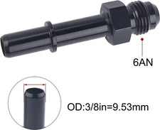 -6AN AN6 Fuel Adapter Fitting to 3/8" Male GM Quick Connect LS Black