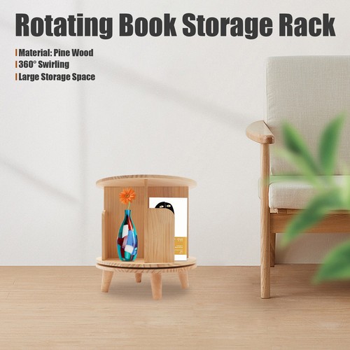 360 Degree Rotating Bookcase 1 Tier Storage Rack Unique Display ...